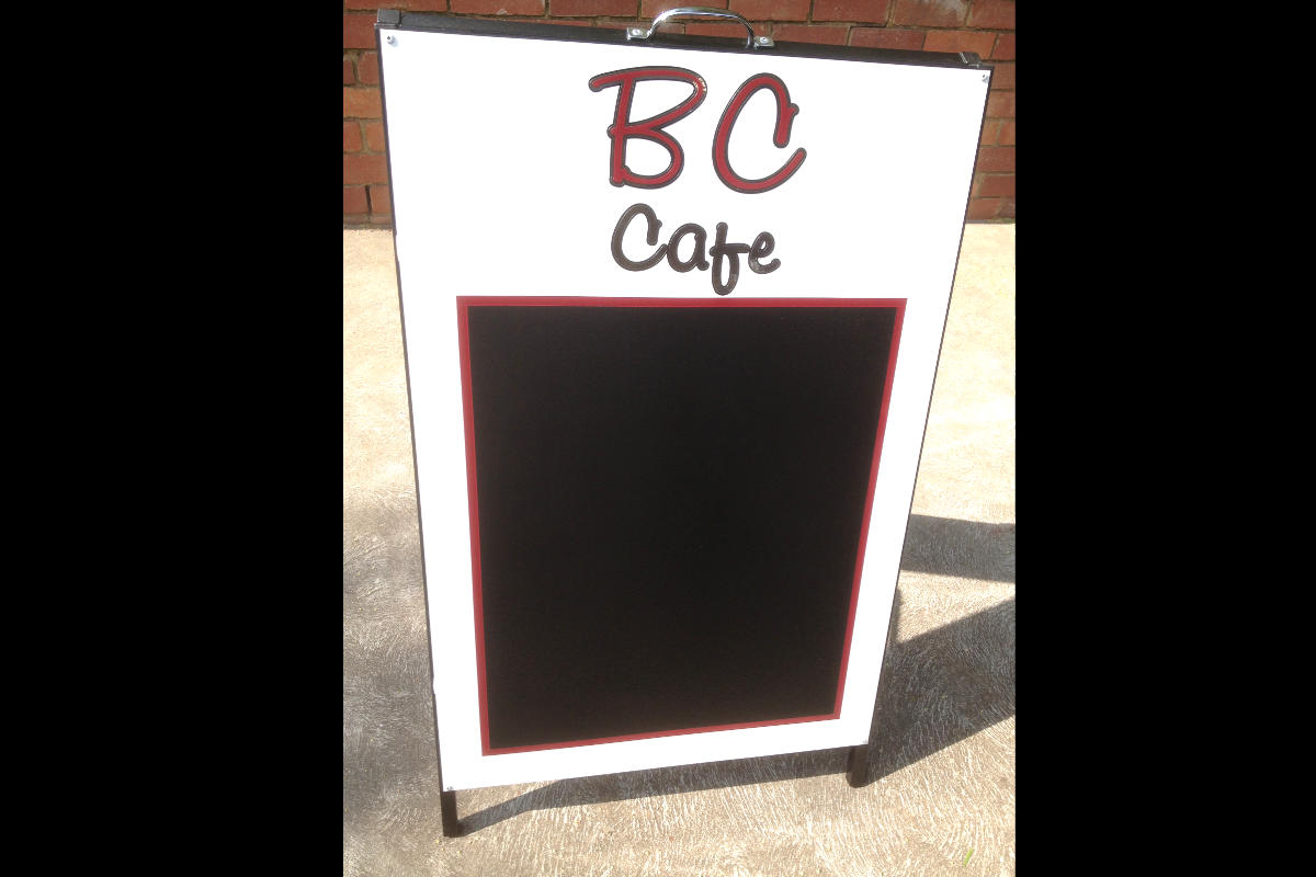 BC Cafe A Frame signage