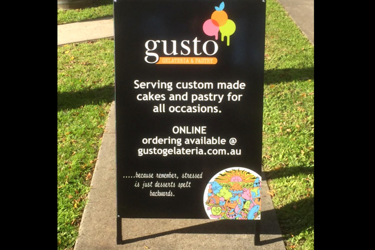 Gusto Gelateria A Board Sign by Signspec Signs