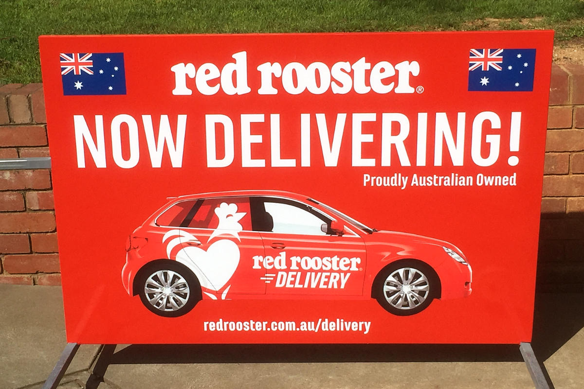Home Delivery Chicken A Board Sign by Signspec Signs