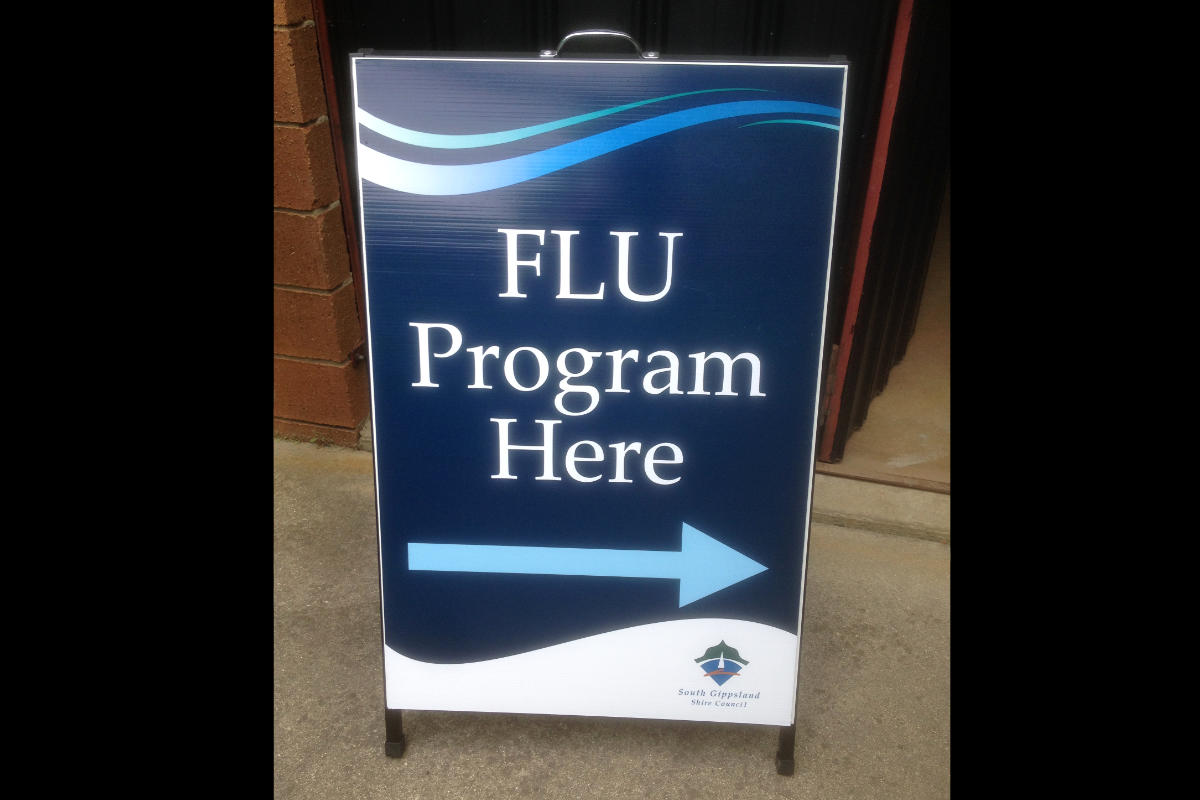 South Gippsland Flu A Frame Sign