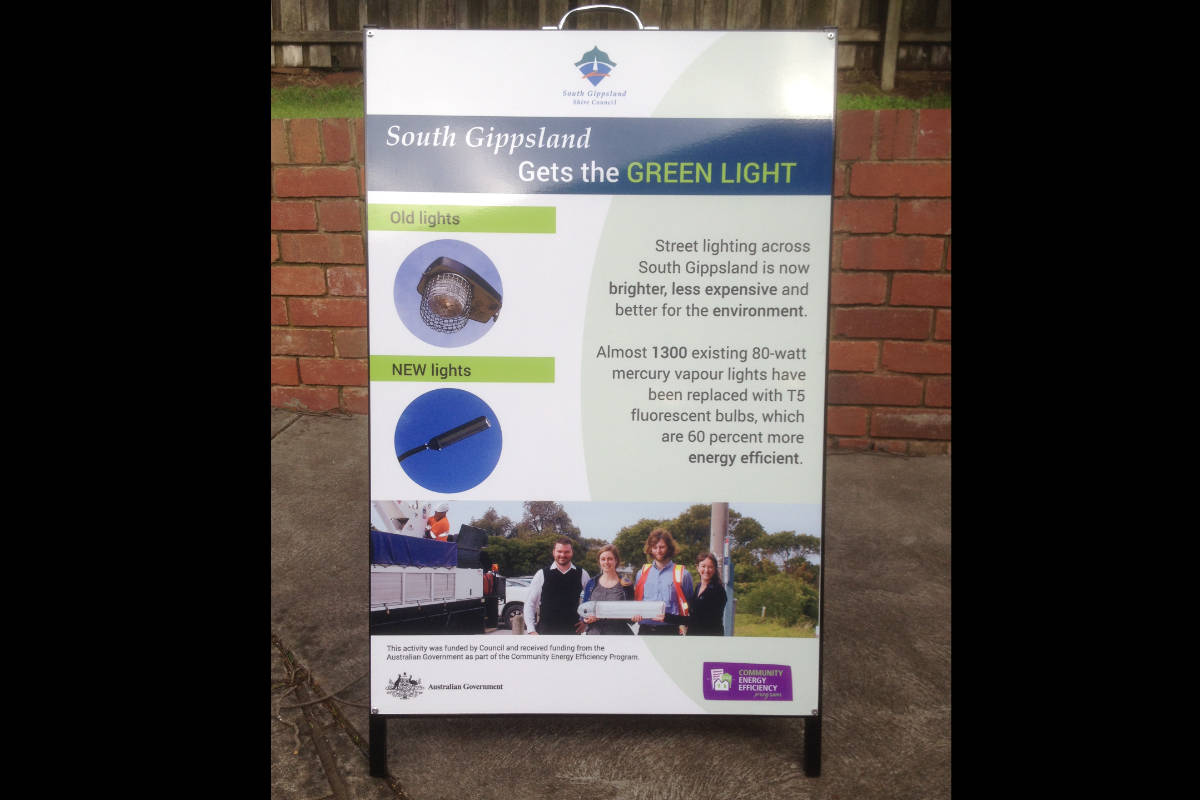 South Gippsland Green Lighting A Board