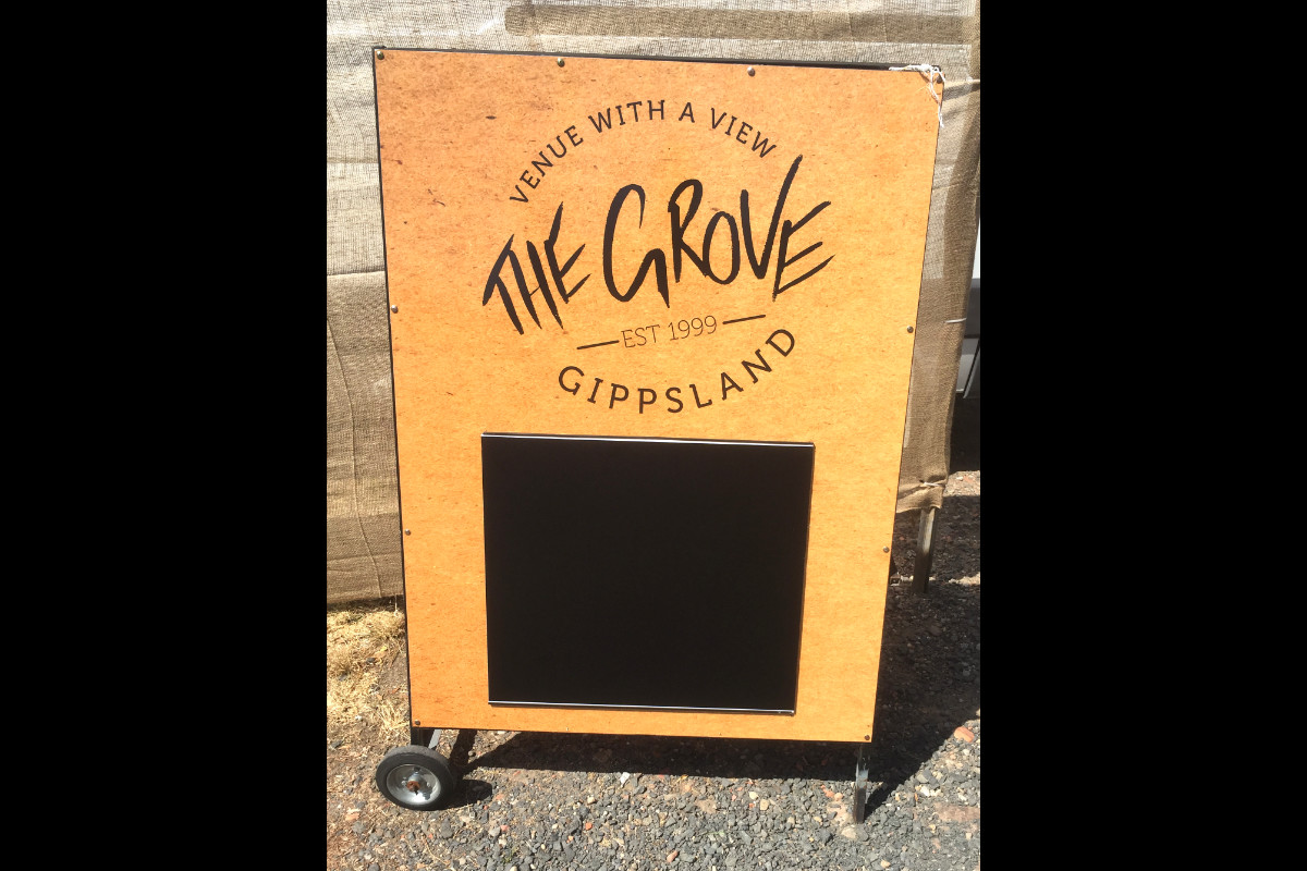 The Grove Gippsland A-Board sign by Signspec