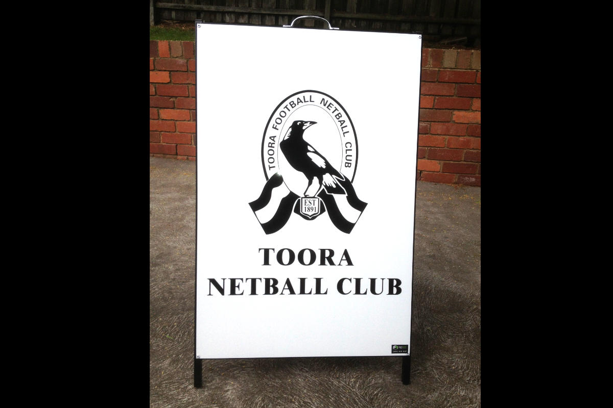 Toora Netball Club A Board Sign 1