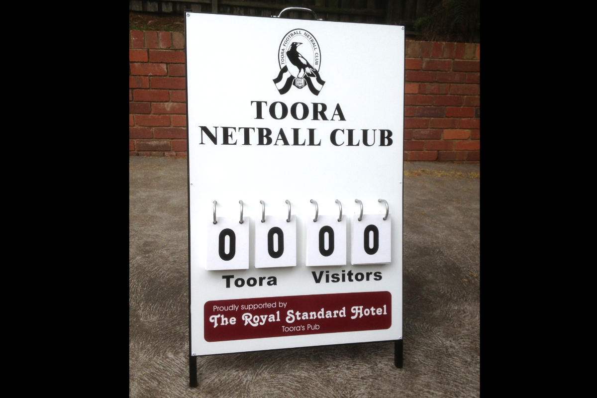 Toora Netball Club A Board Sign 2