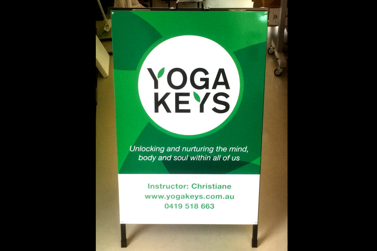 Yoga Keys A Board Sign by Signspec Signs