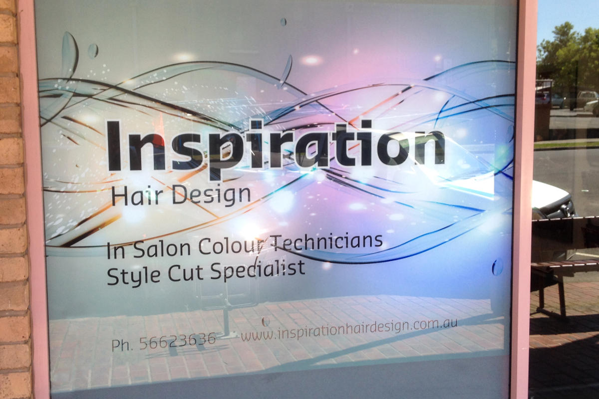 Digitally printed sign for Inspiration Hair Design