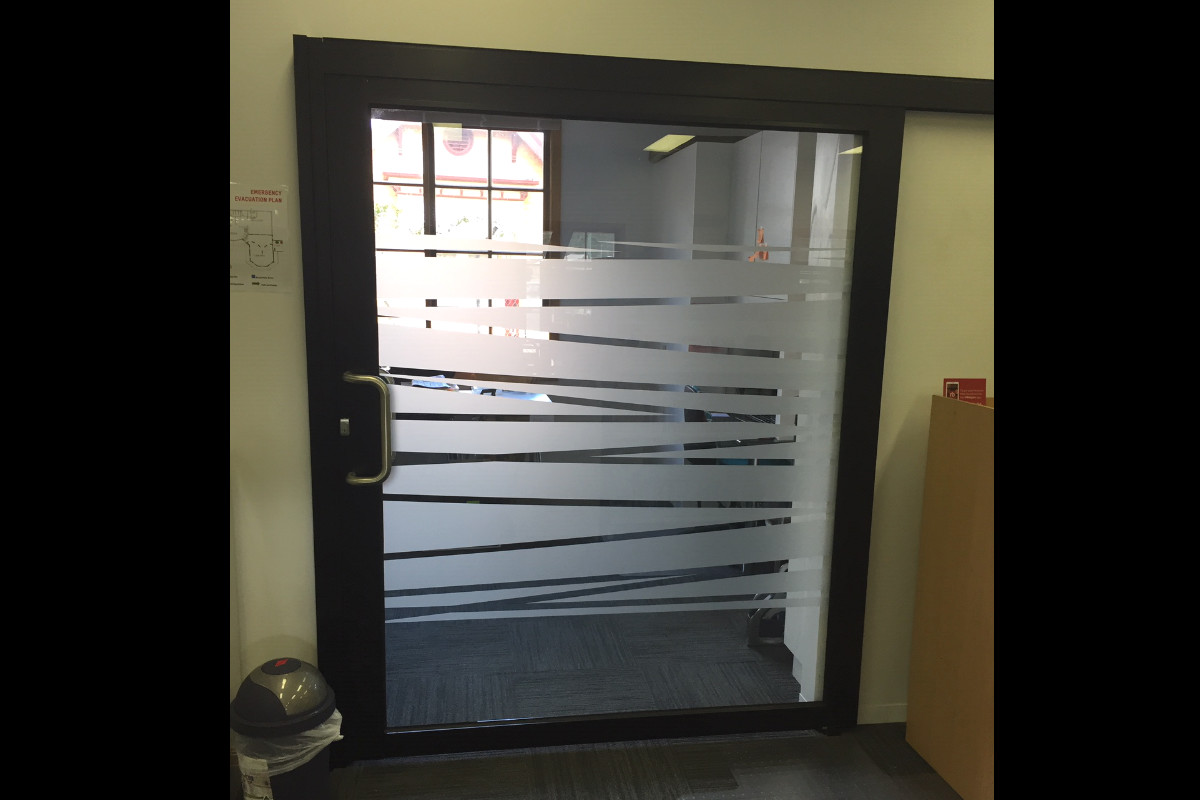 Interior sliding glass door frosted effect by Signspec Signs