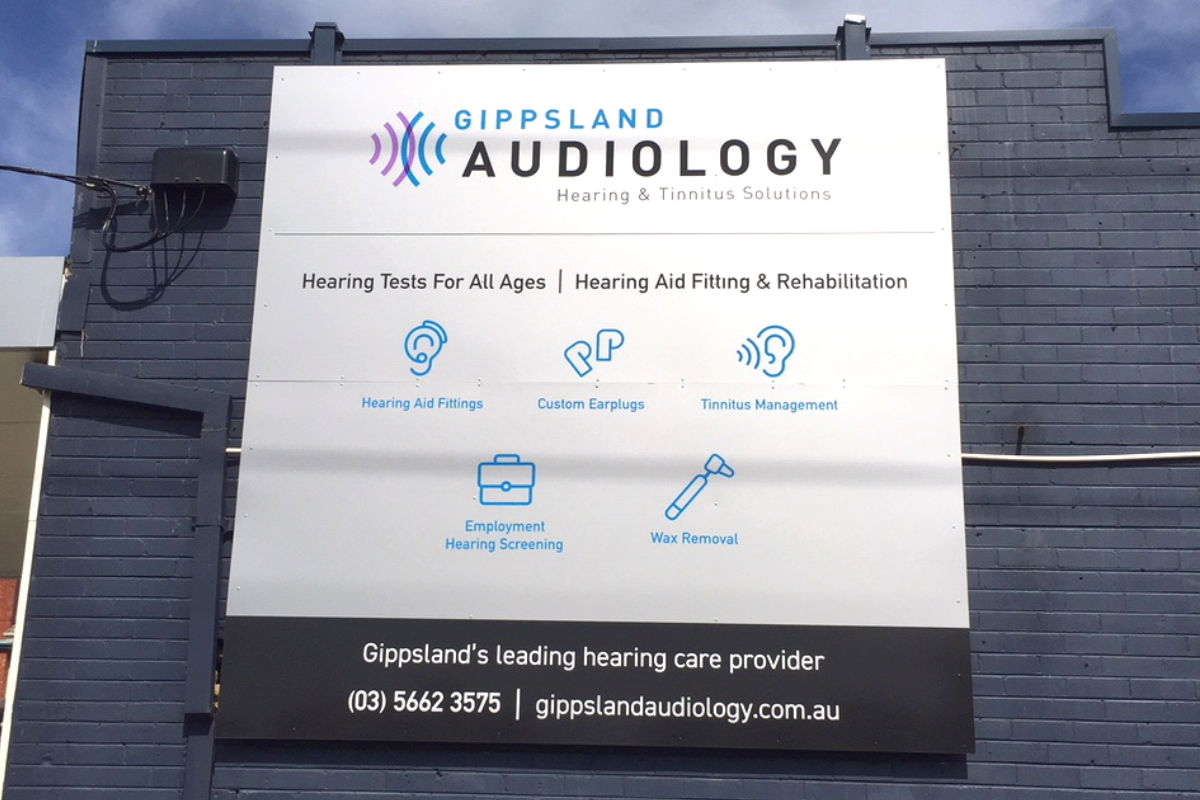 Gippsland Audiology building sign