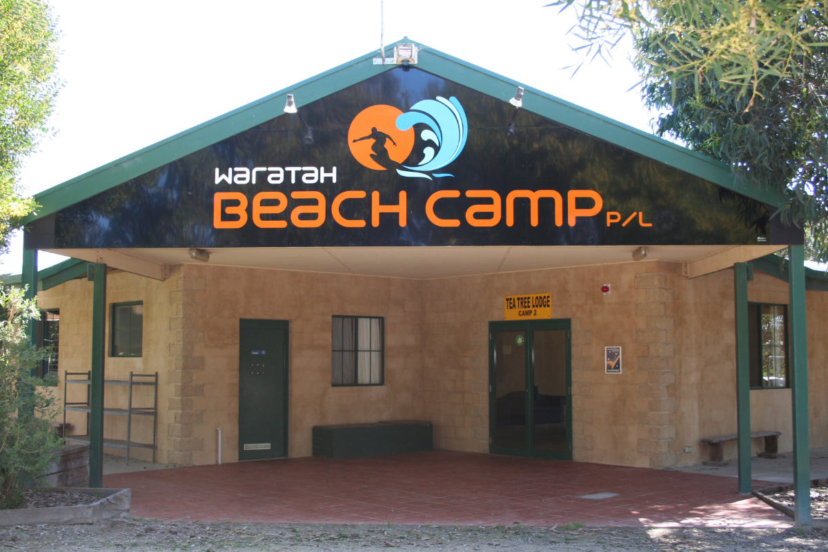 Waratah Beach Camp Building Signage