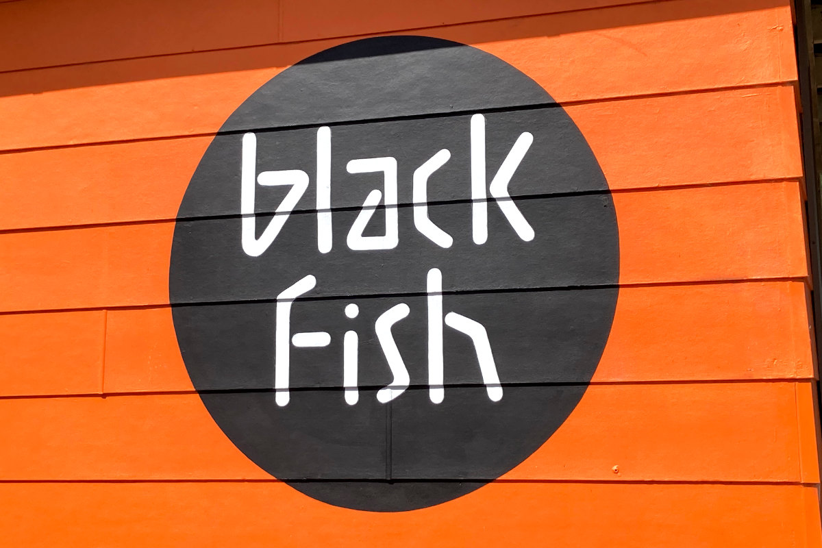 Black Fish traditionally painted sign by Signspec