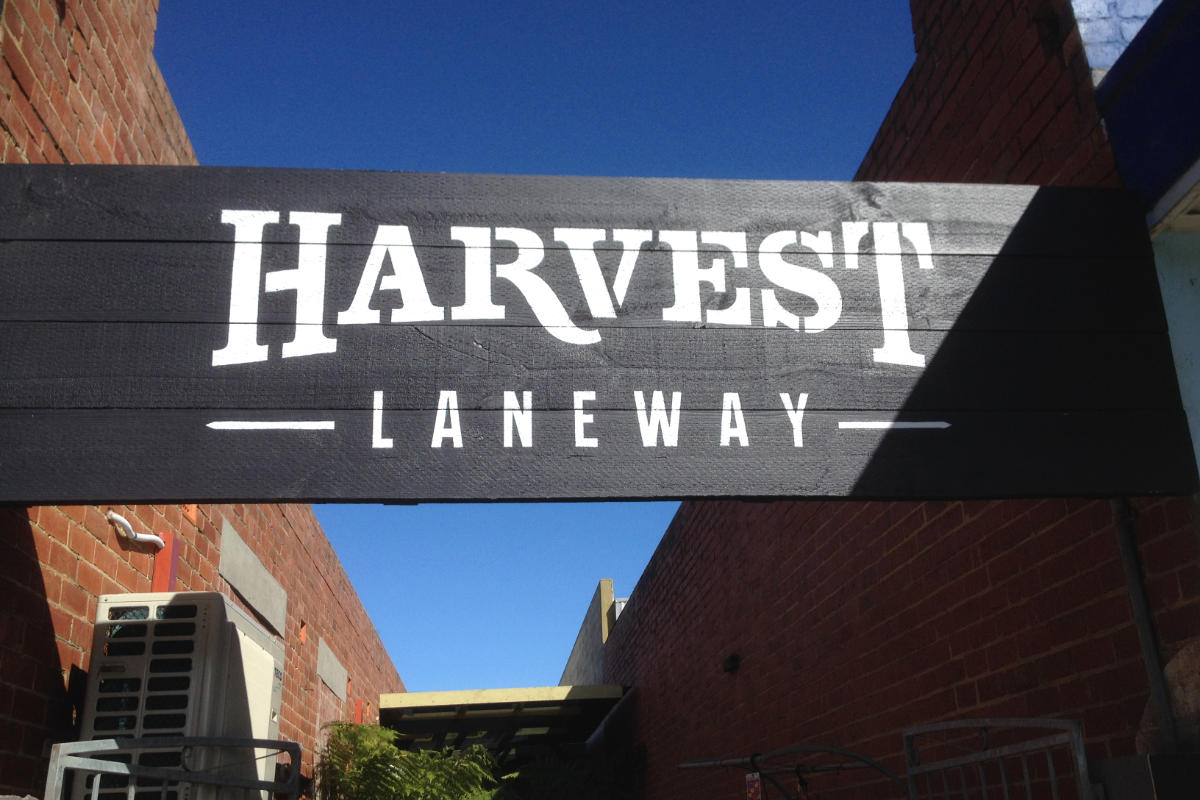 Harvest Laneway signage