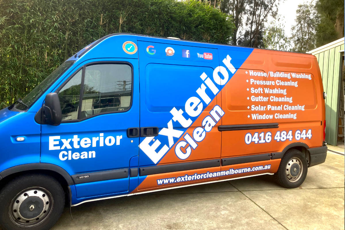 Exterior Clean cleaning van with signage by Signspec