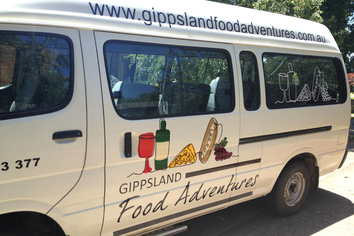 Gippsland Food Adventures mini bus signage