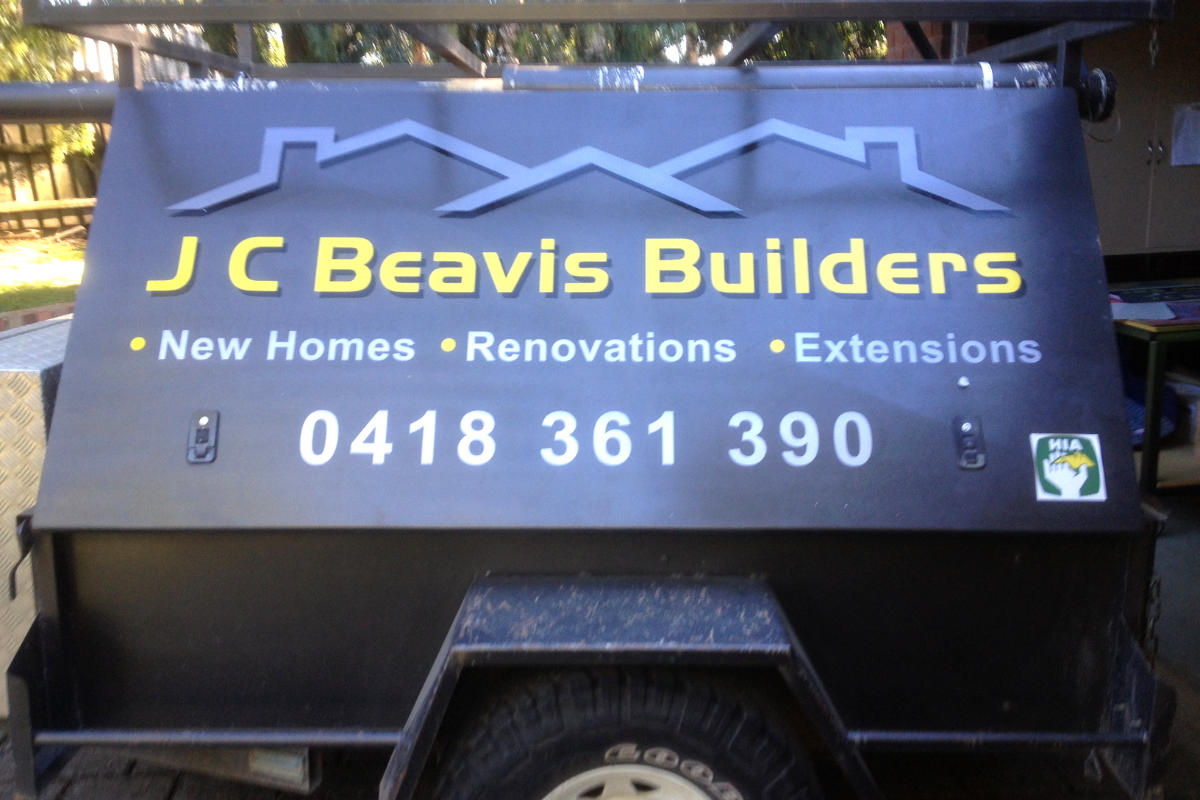 JC Beavis Builders Trailer Signage